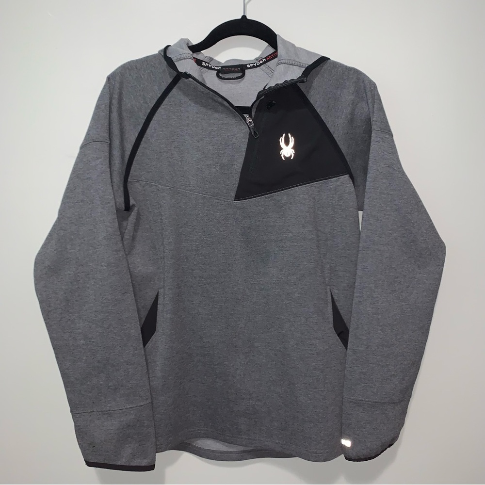 Spyder Gray and Black Active Quarter-Zip Pullover